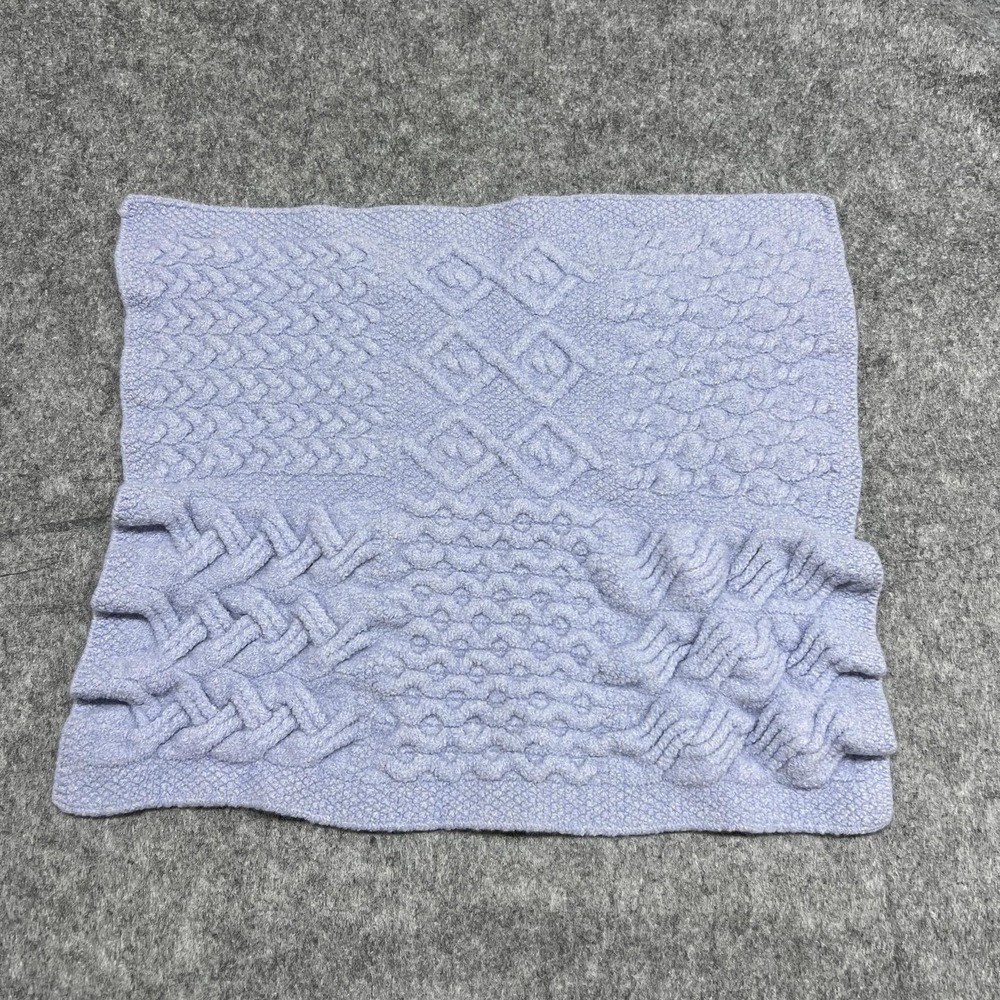 Aran Woollen Mills Table Runner Accent Mat Pillow Cover Lavender Purple Cable
